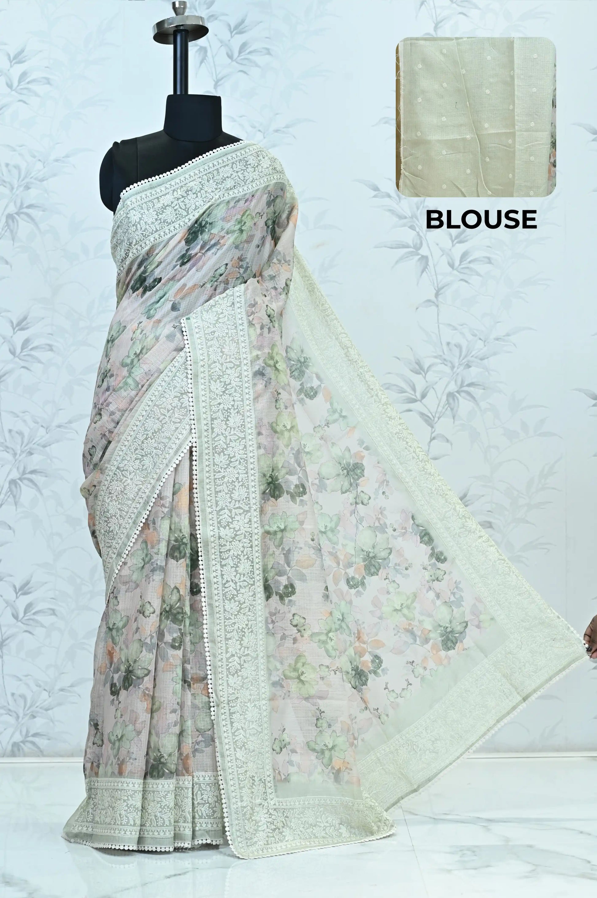 Nayara Kota Doriya Garden Saree Green Saree featured
