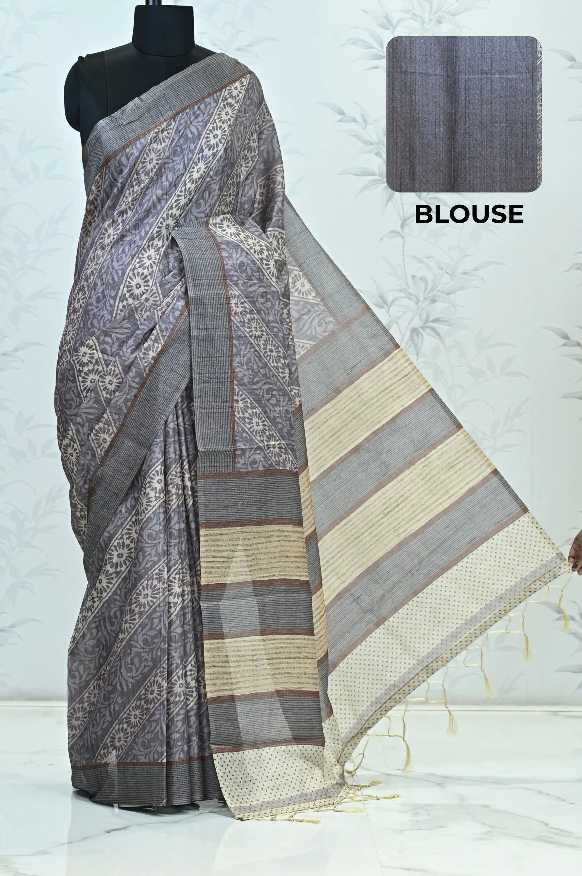 Vanika Veil Semi Tussar Saree Purple featured