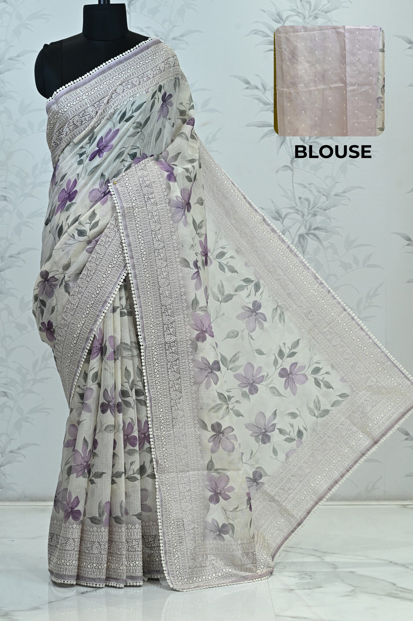 Aranya Grace Kota Doriya Saree Purple Saree featured