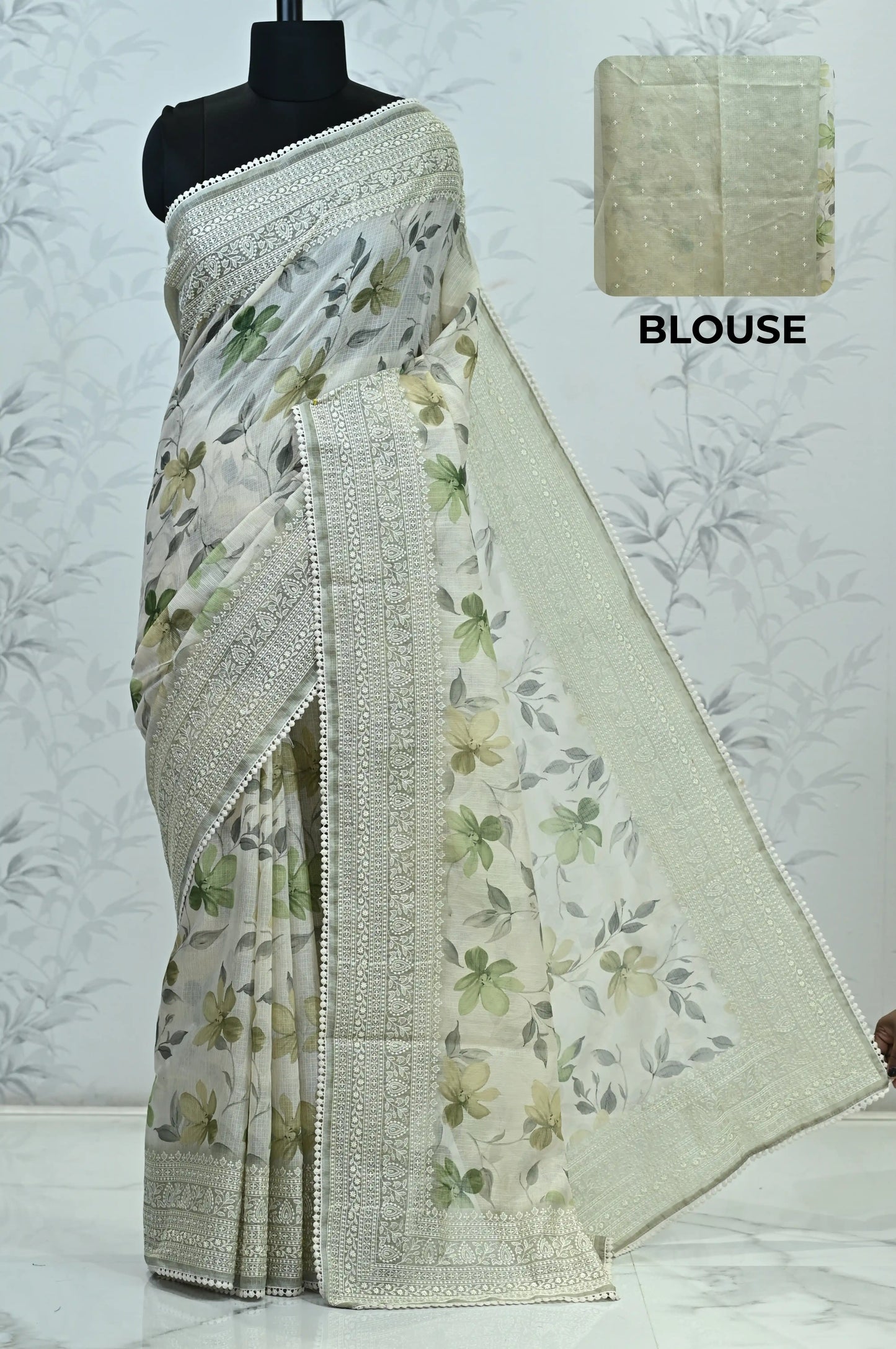 Aranya Grace Kota Doriya Saree Green Saree featured