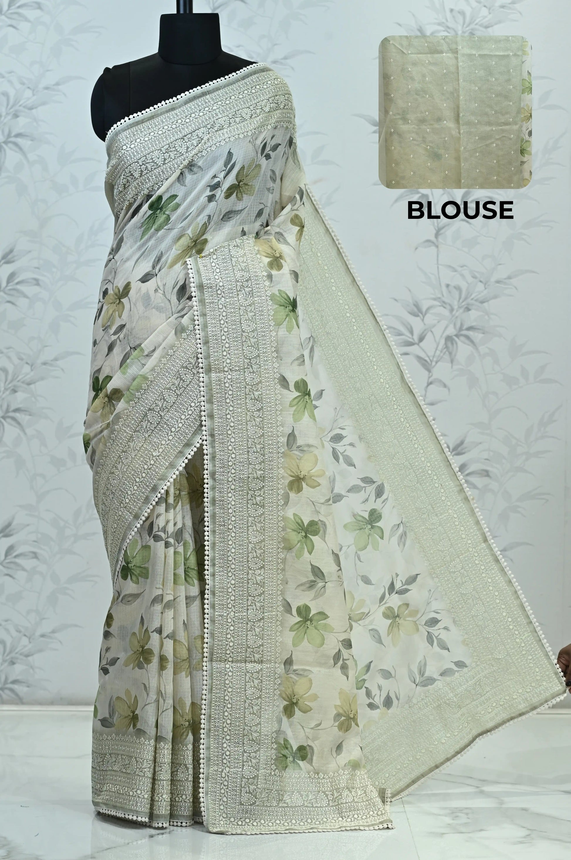 Aranya Grace Kota Doriya Saree Green Saree featured