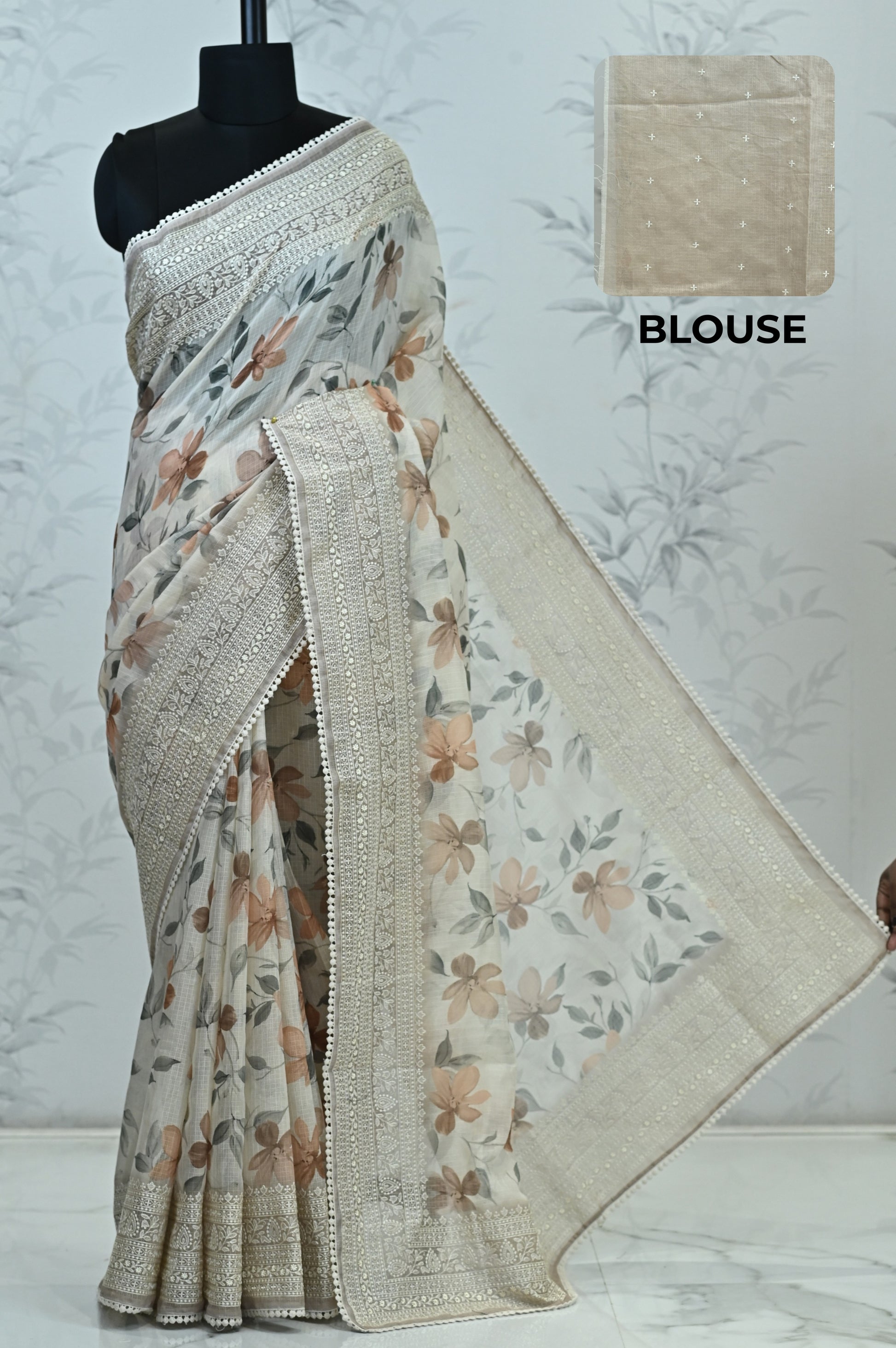 Aranya Grace Kota Doriya Saree Brown Saree featured