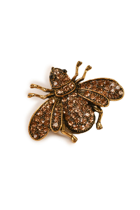 Bronze Bumblebee Stone Studded Brooch