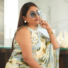 Load image into Gallery viewer, Windy Blue Chiffon Silk Saree Saree