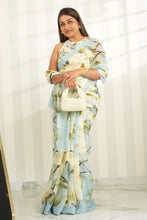 Load image into Gallery viewer, Windy Blue Chiffon Silk Saree Saree