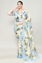 Load image into Gallery viewer, Windy Blue Chiffon Silk Saree Saree