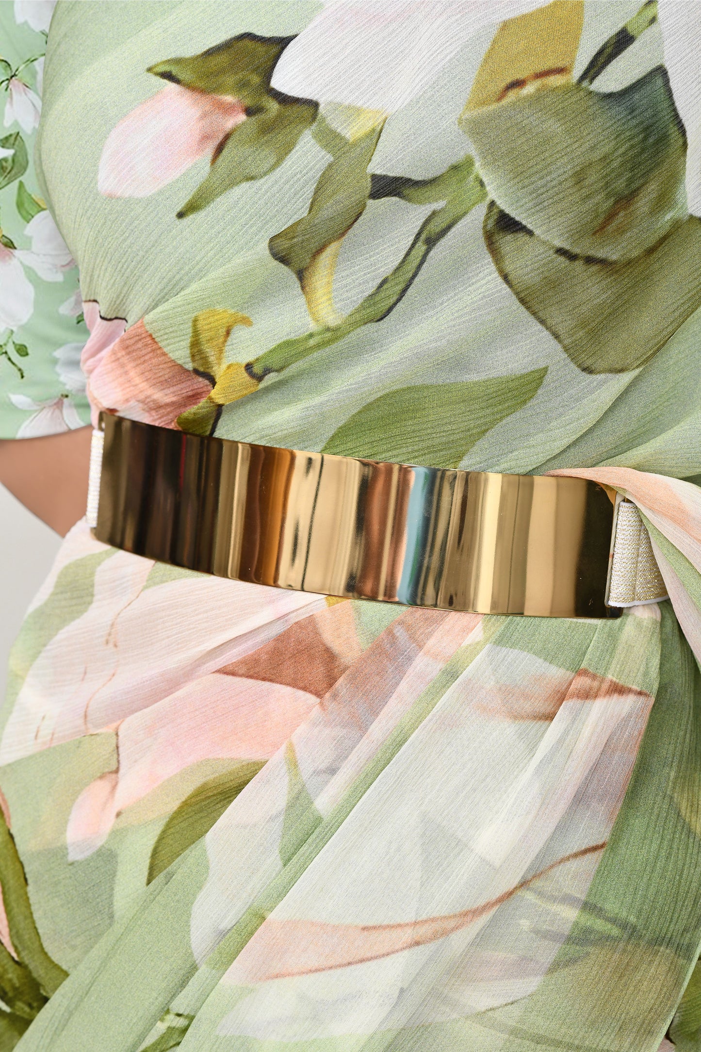 Lettuce Green Chiffon Silk Saree Saree