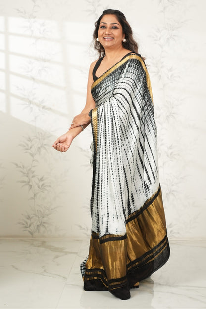Timeless Satin Saree with Banarasi Border Saree
