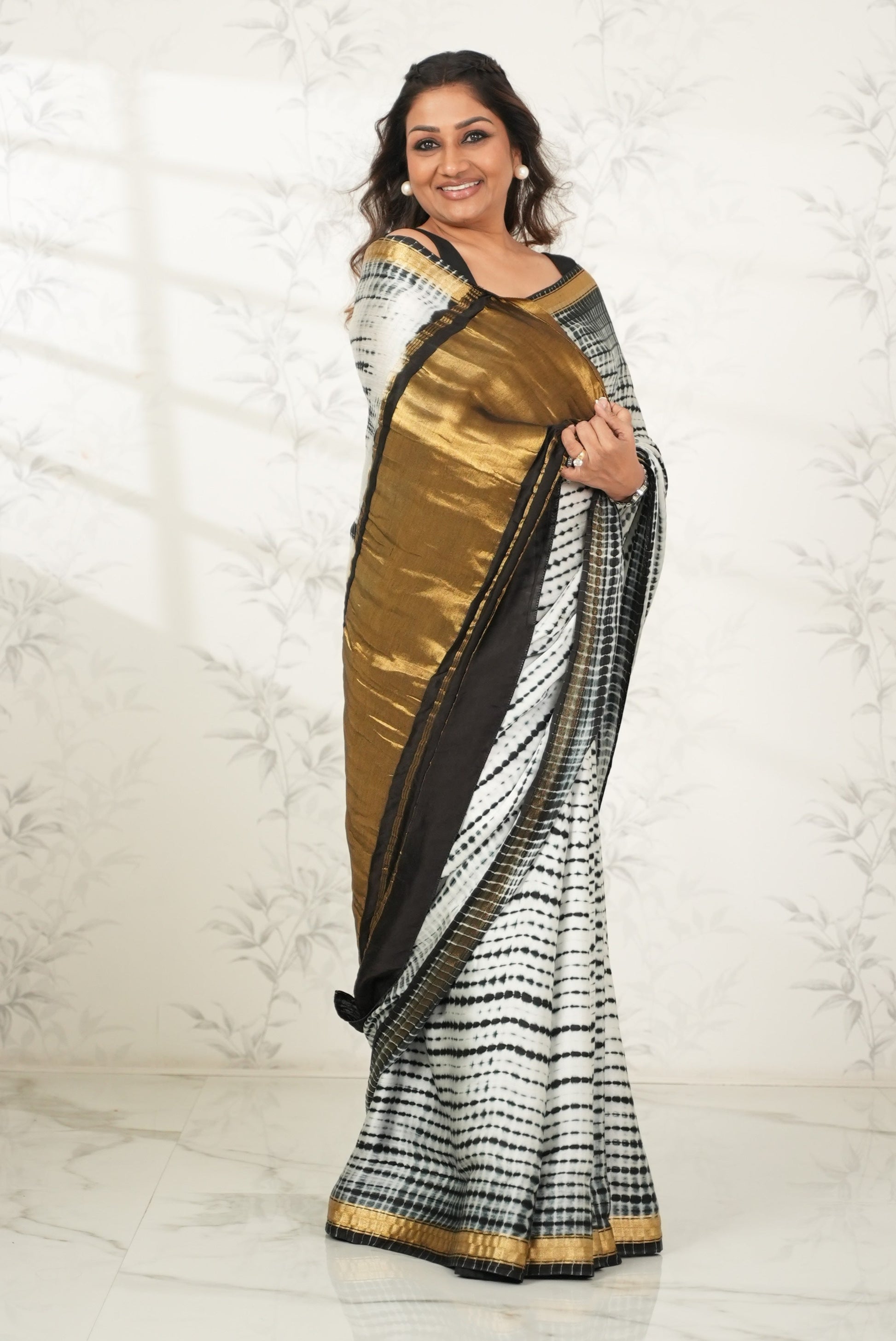 Timeless Satin Saree with Banarasi Border Saree