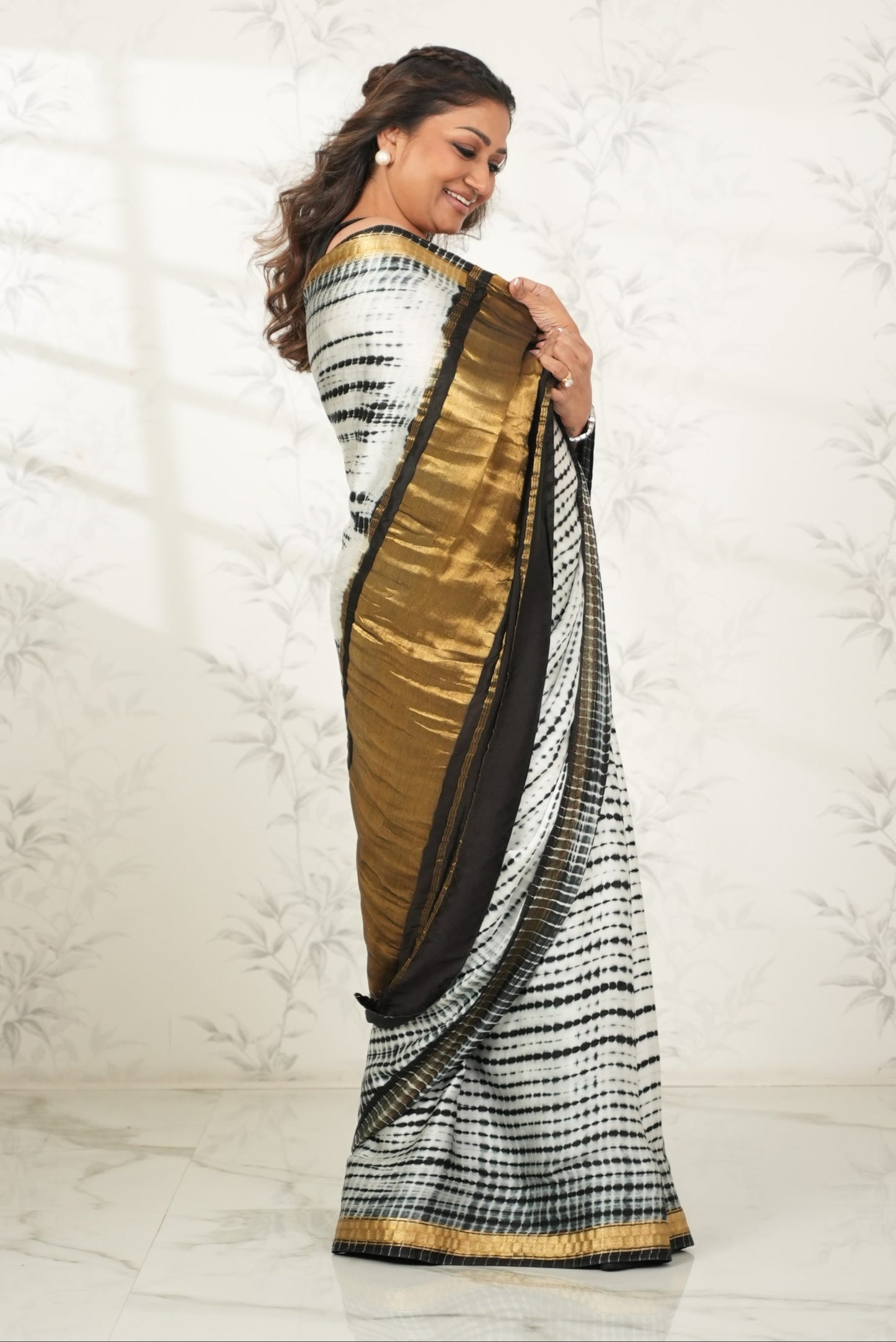 Timeless Satin Saree with Banarasi Border Saree