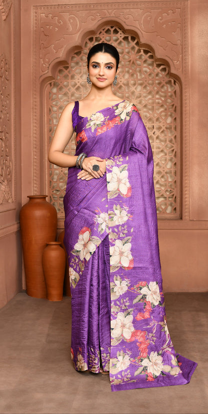 Manjari: Magnolia Muse Tussar Silk Saree featured