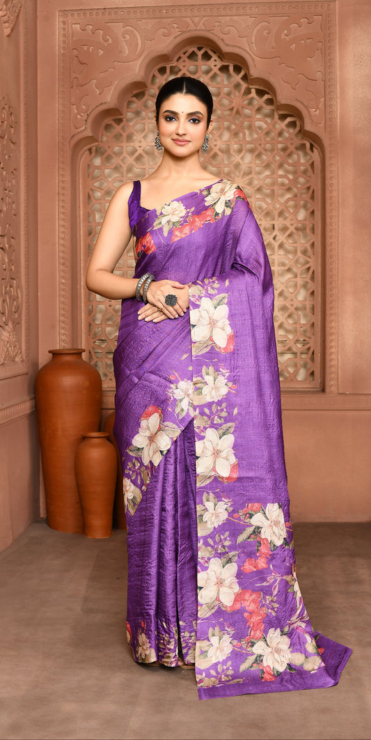 Manjari: Magnolia Muse Tussar Silk Saree featured