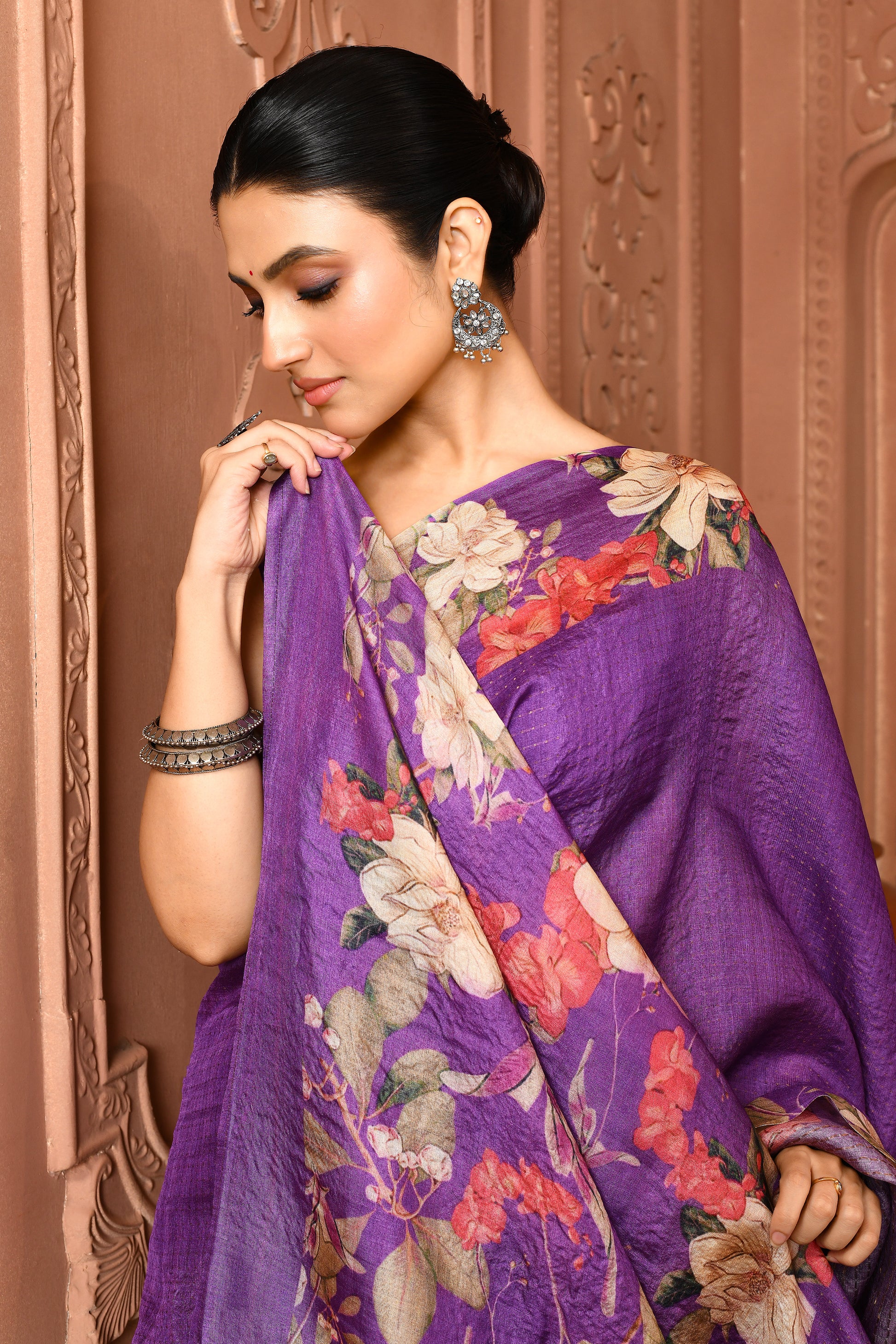 Manjari: Magnolia Muse Tussar Silk Saree featured