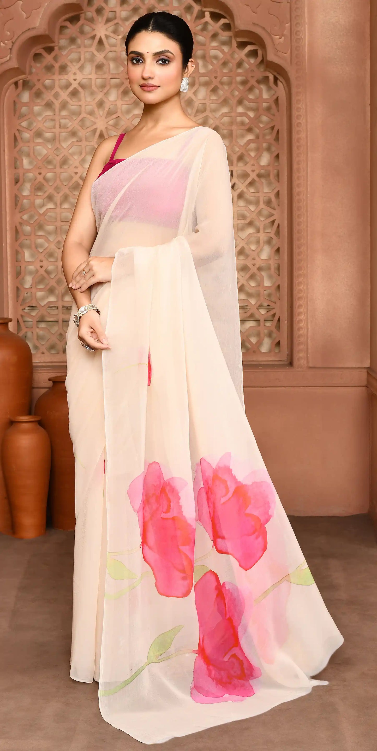Rose Whisper Saree featured
