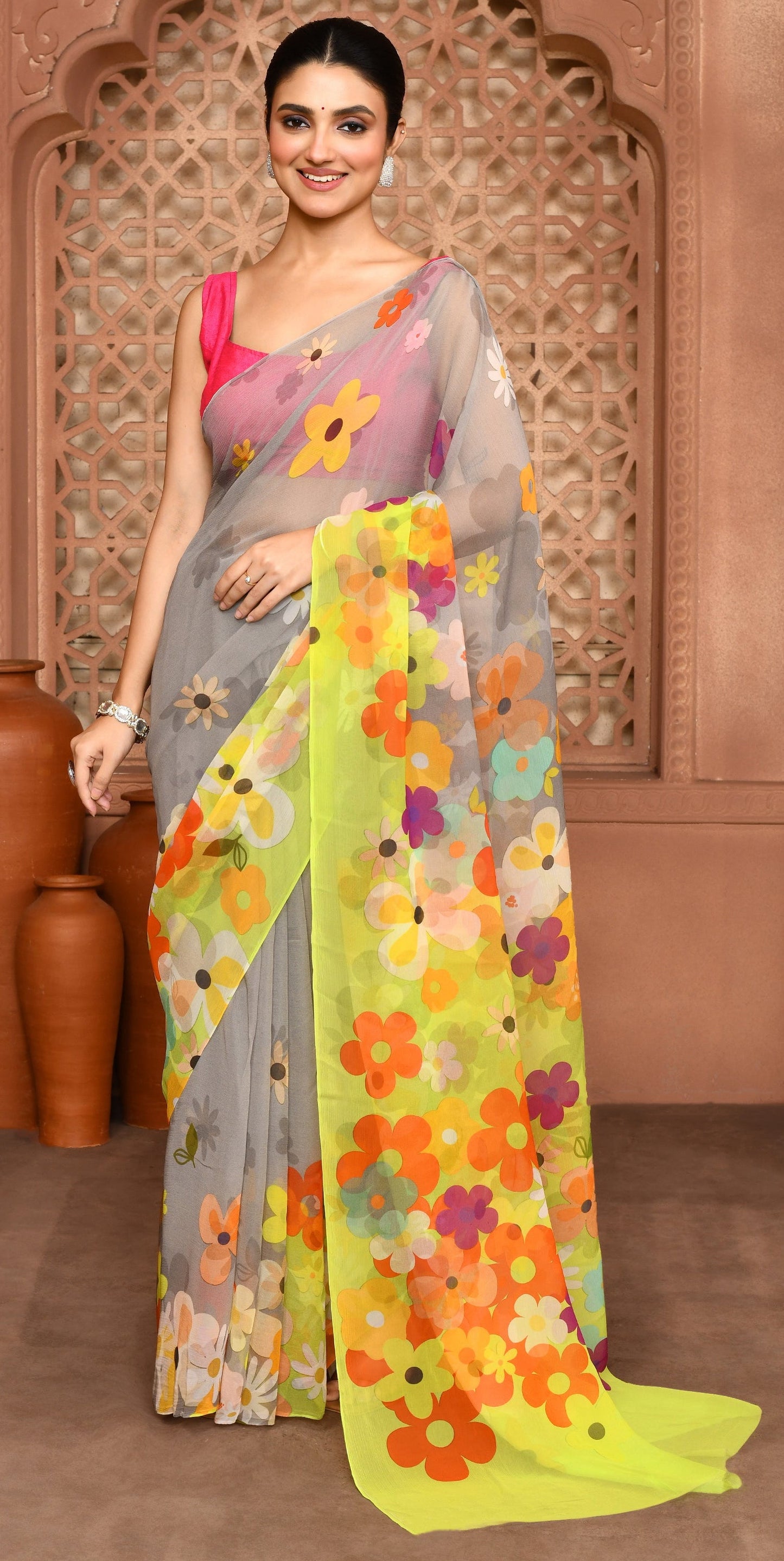  Rangriti Bloom Chinnon Saree removed