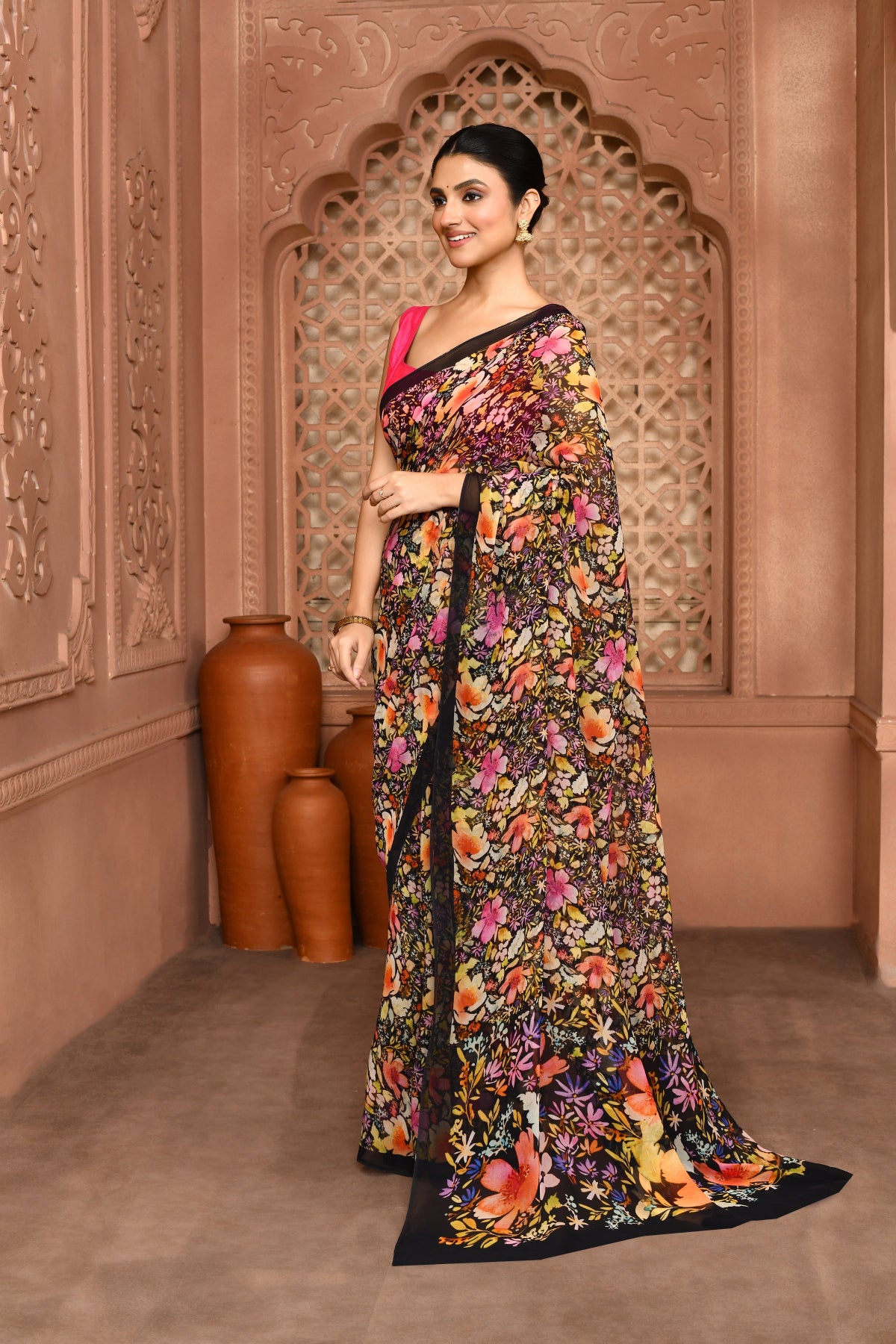 Pushpika Garden VC Chinnon Saree featured