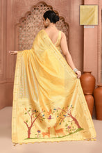 Load image into Gallery viewer, Golden Meadow Cotton Saree Gold featured