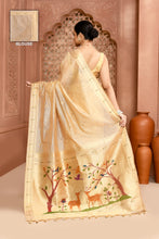 Load image into Gallery viewer, Golden Meadow Cotton Saree Bronze featured