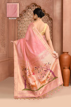 Load image into Gallery viewer, Golden Meadow Cotton Saree Pink featured