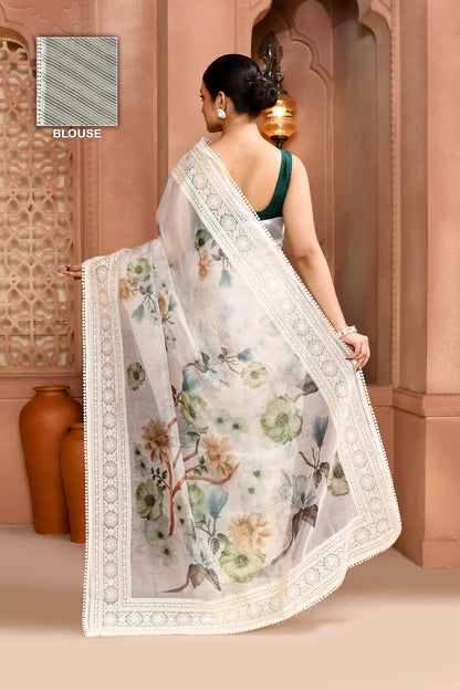 Bloom Doria Kota Saree Green Saree featured