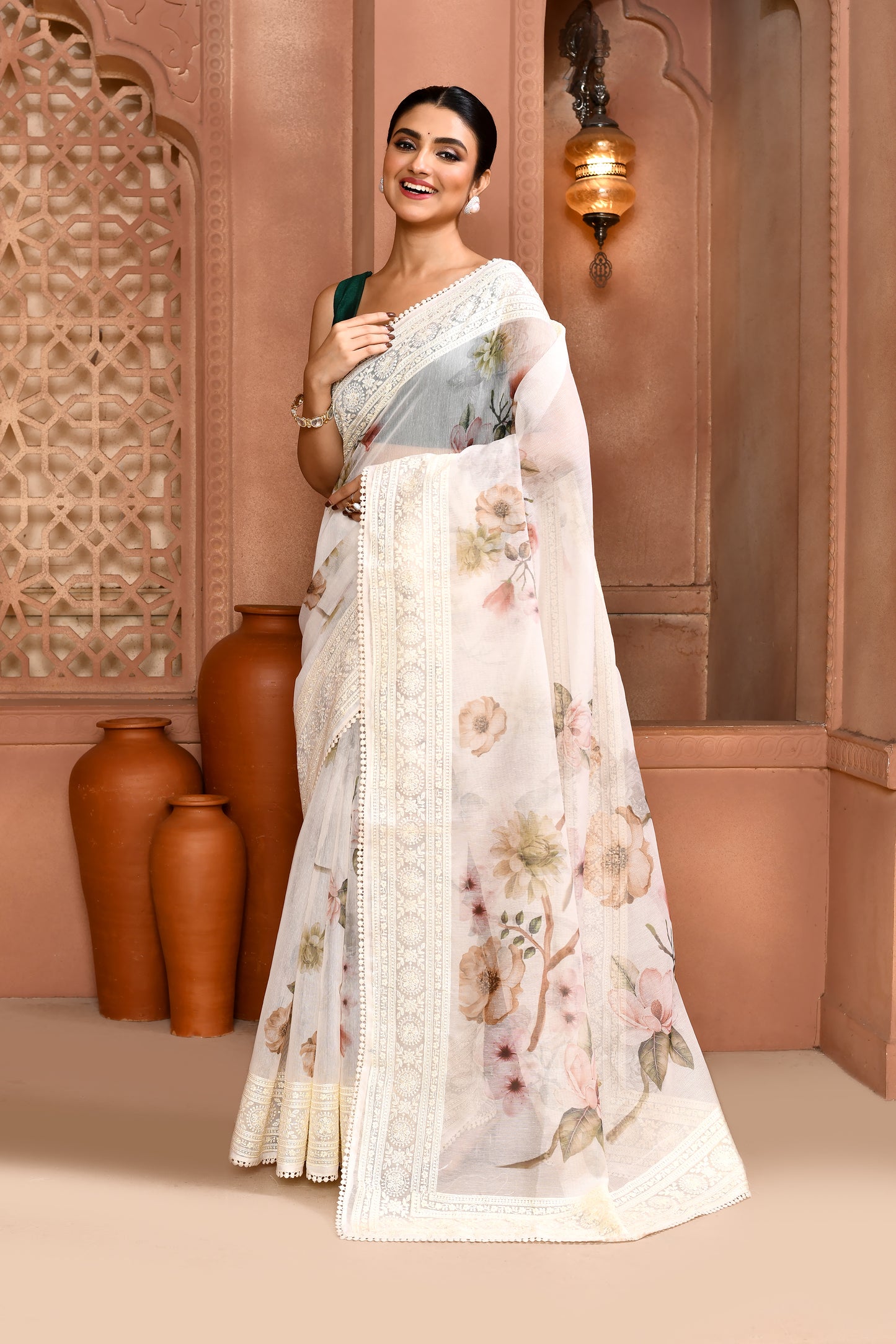 Bloom Doria Kota Saree Saree Mustard Yellow featured