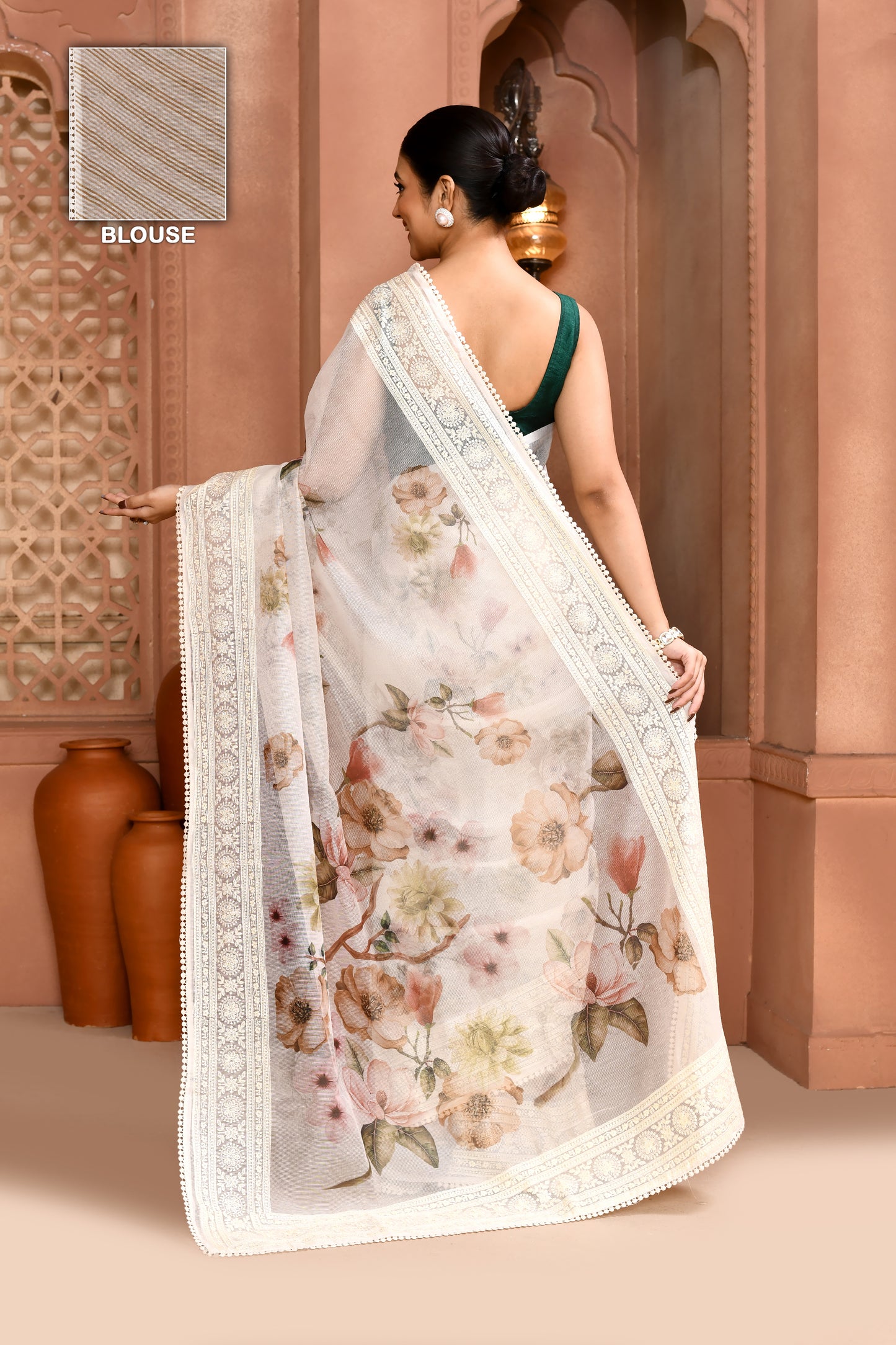 Bloom Doria Kota Saree Saree Mustard Yellow featured