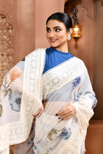 Load image into Gallery viewer, Bloom Doria Kota Saree Storm Blue Saree featured