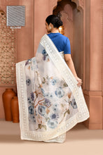 Load image into Gallery viewer, Bloom Doria Kota Saree Storm Blue Saree featured