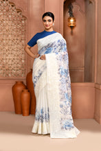 Load image into Gallery viewer, Floral Doria Kota Saree - Storm Blue featured