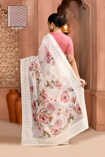 Bloom Doria Kota Saree Dusty Pink Saree featured