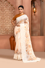 Load image into Gallery viewer, Floral Doria Kota Saree - Peach featured