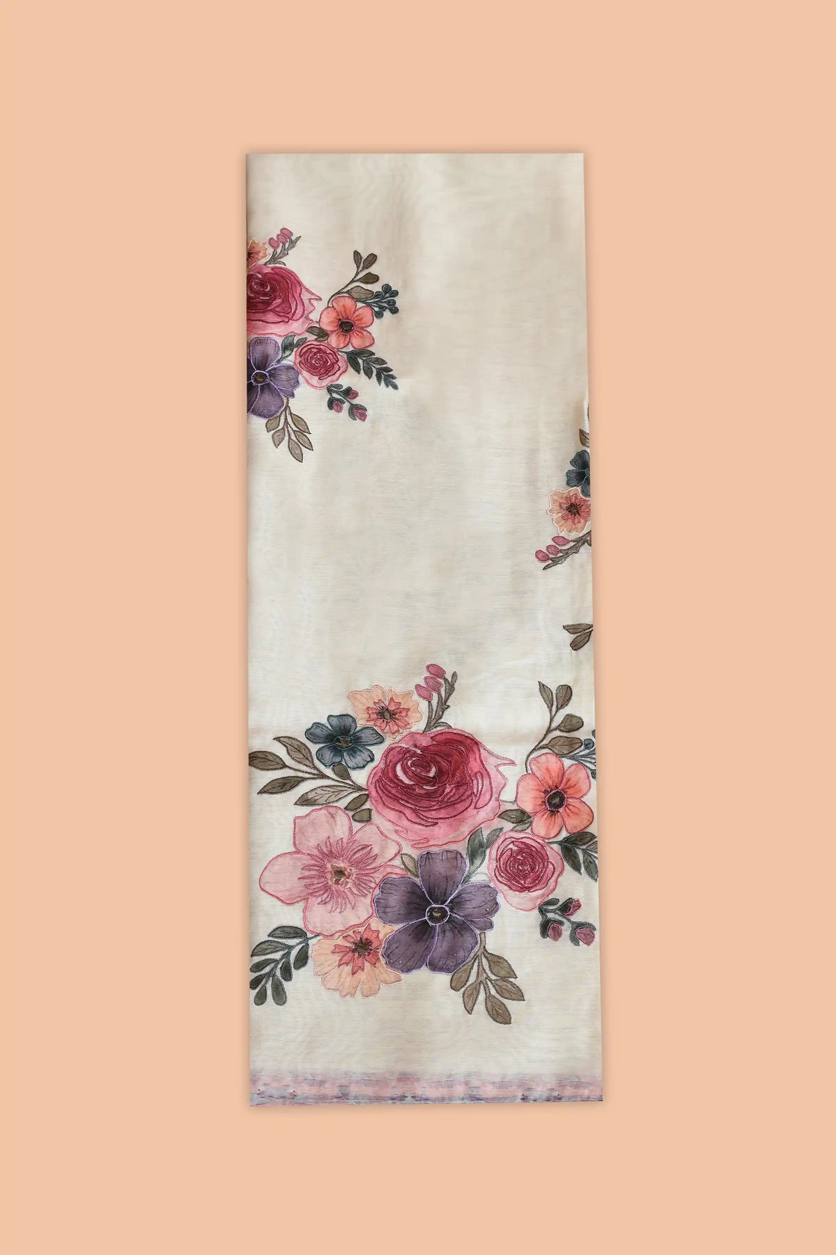 Bouquet Applique Chanderi featured