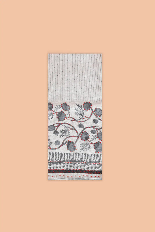 Regal Floral Kantha Tussar Kurti Set Kurti Set featured