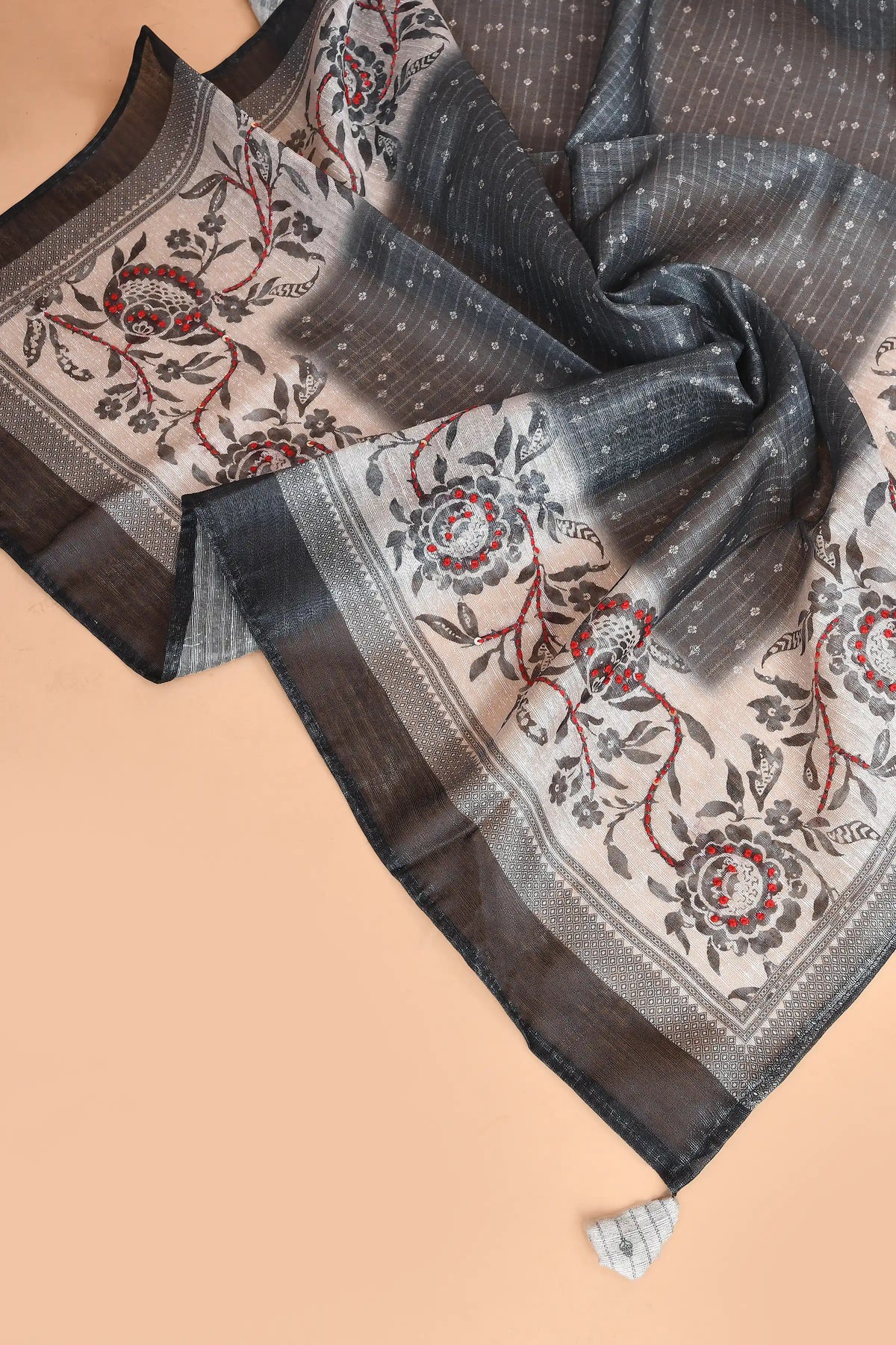 Regal Floral Kantha Tussar Kurti Set Kurti Set featured