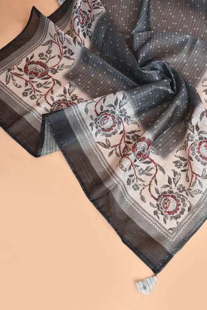 Regal Floral Kantha Tussar Kurti Set Kurti Set featured