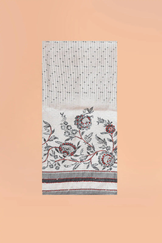 Mughal Floral Kantha Tussar Kurti featured