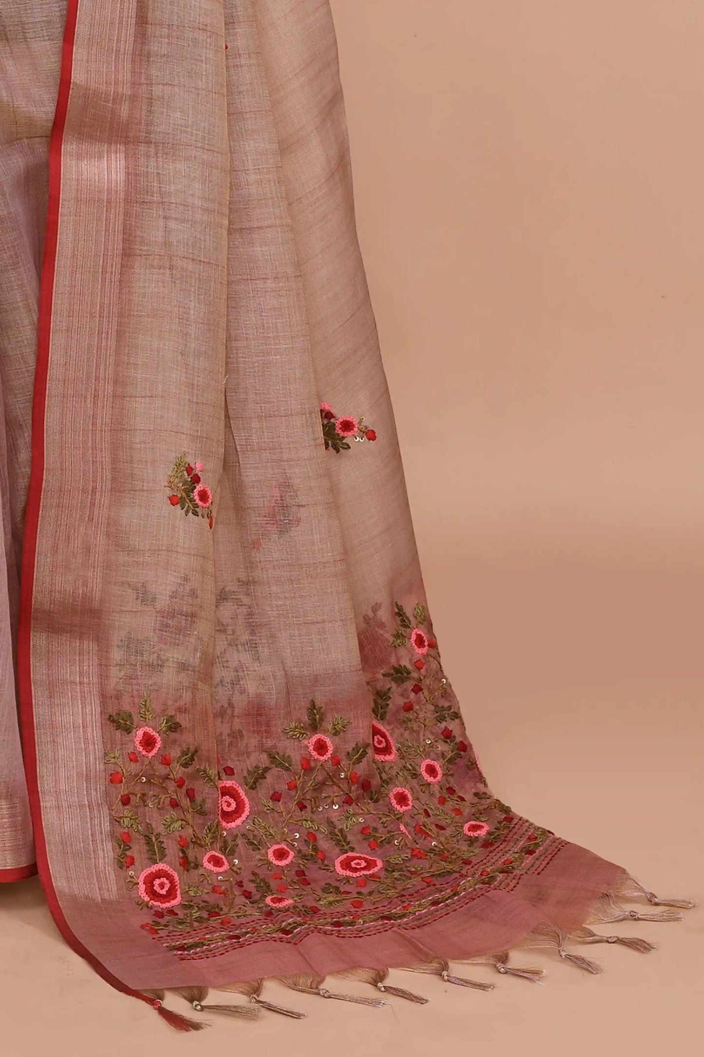 Elysia Dusty Rose Pink Saree featured
