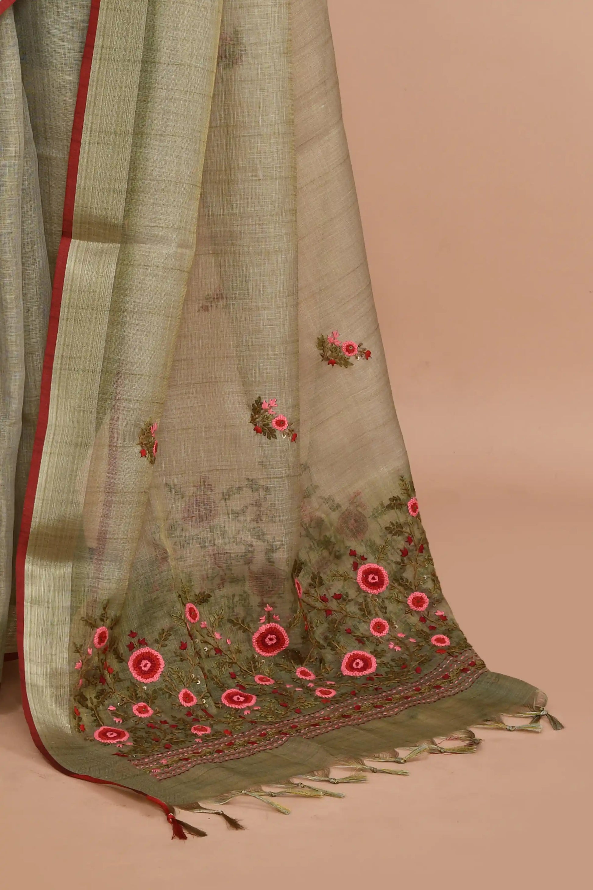 Elysia Sage Green Saree featured