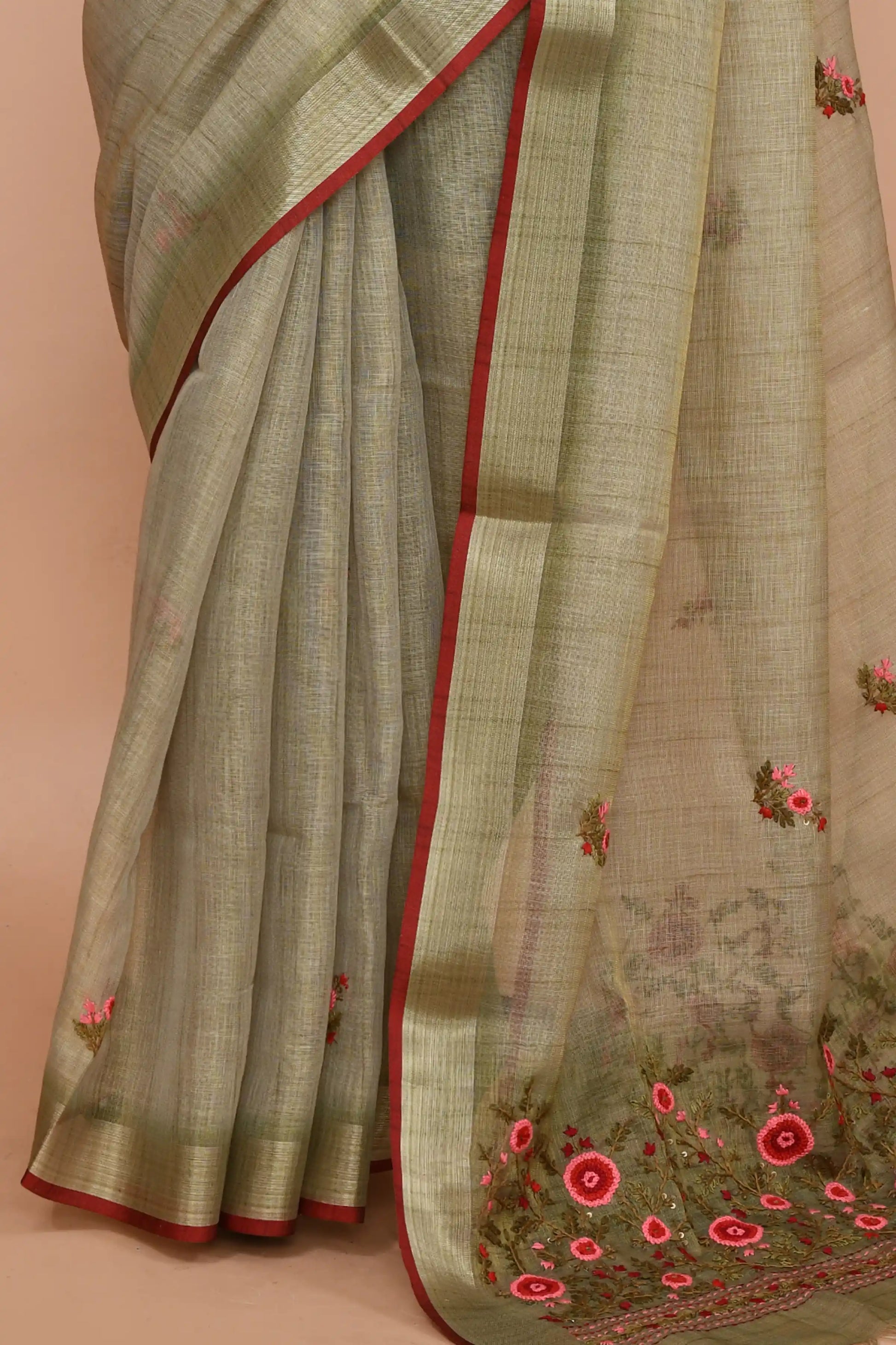 Elysia Sage Green Saree featured