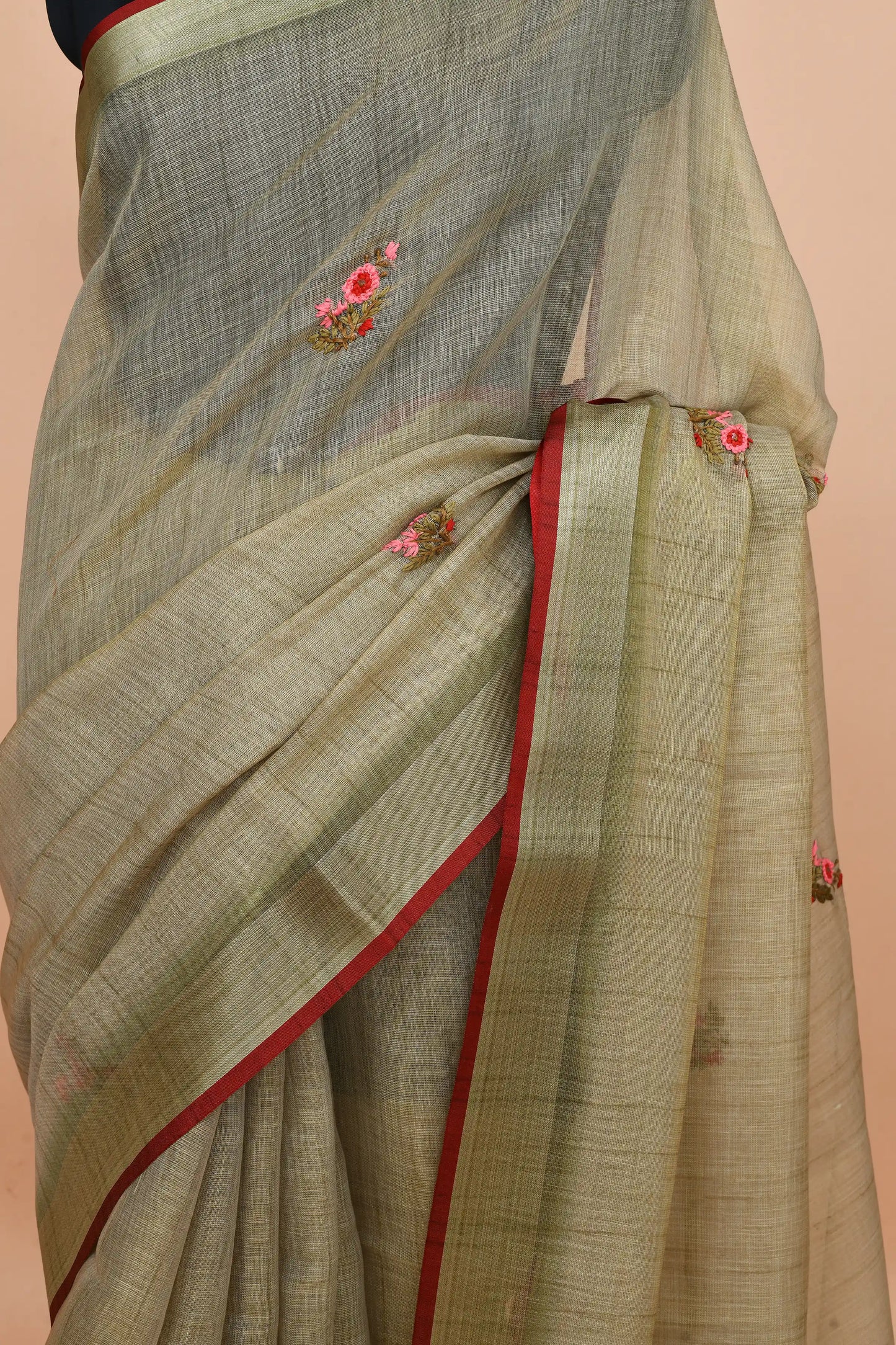 Elysia Sage Green Saree featured