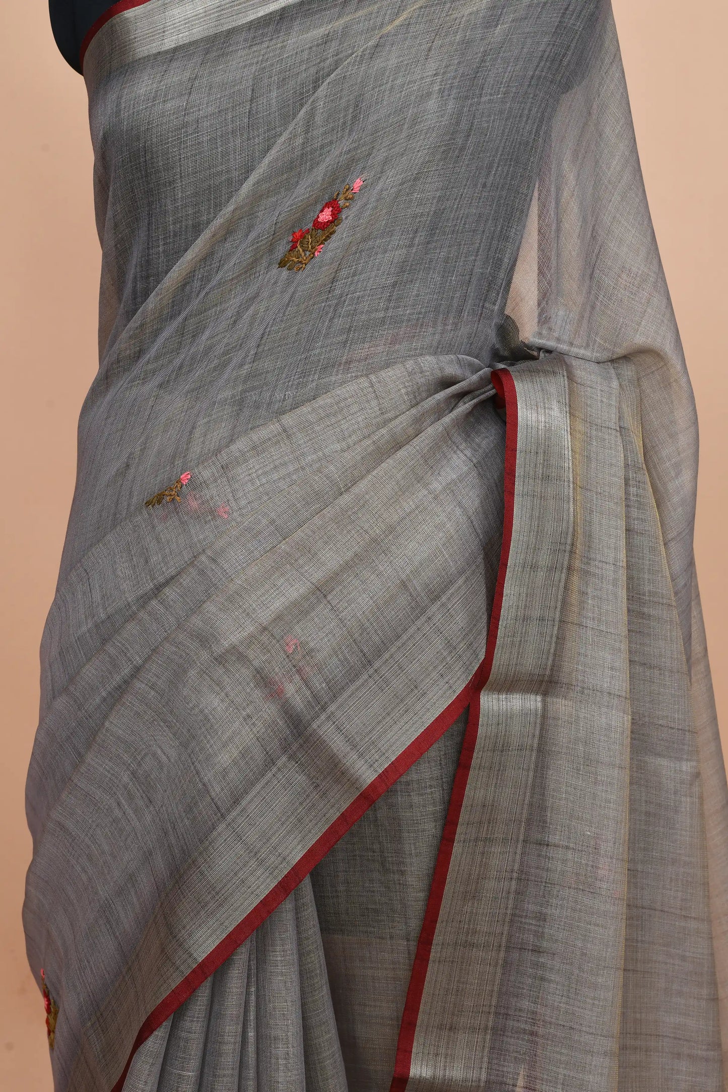 Elysia Steel Grey Saree featured