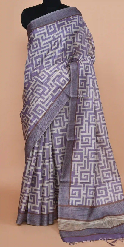 Neytra Lavender Purple Saree featured