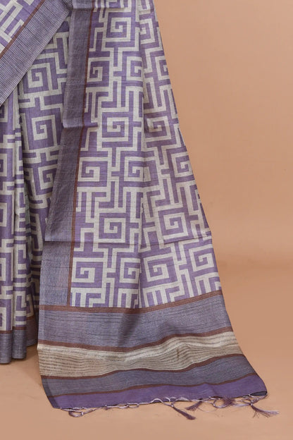 Neytra Lavender Purple Saree featured