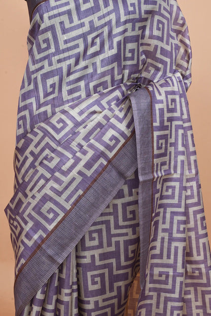 Neytra Lavender Purple Saree featured