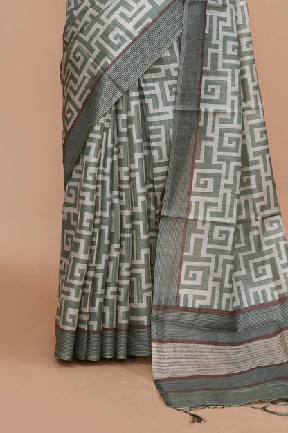 Neytra Sage Green Saree featured