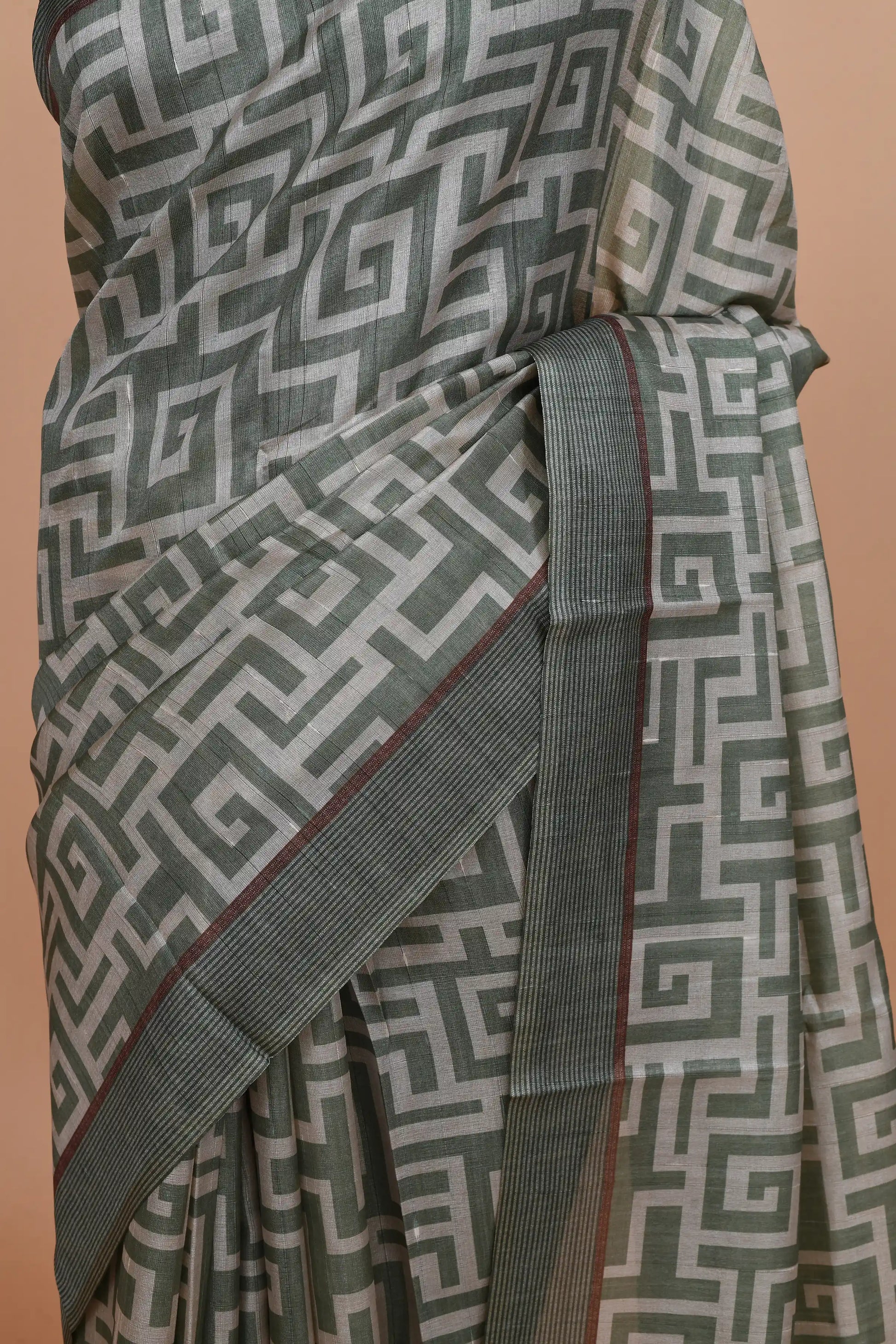 Neytra Sage Green Saree featured