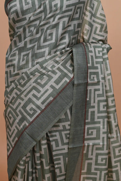 Neytra Sage Green Saree featured