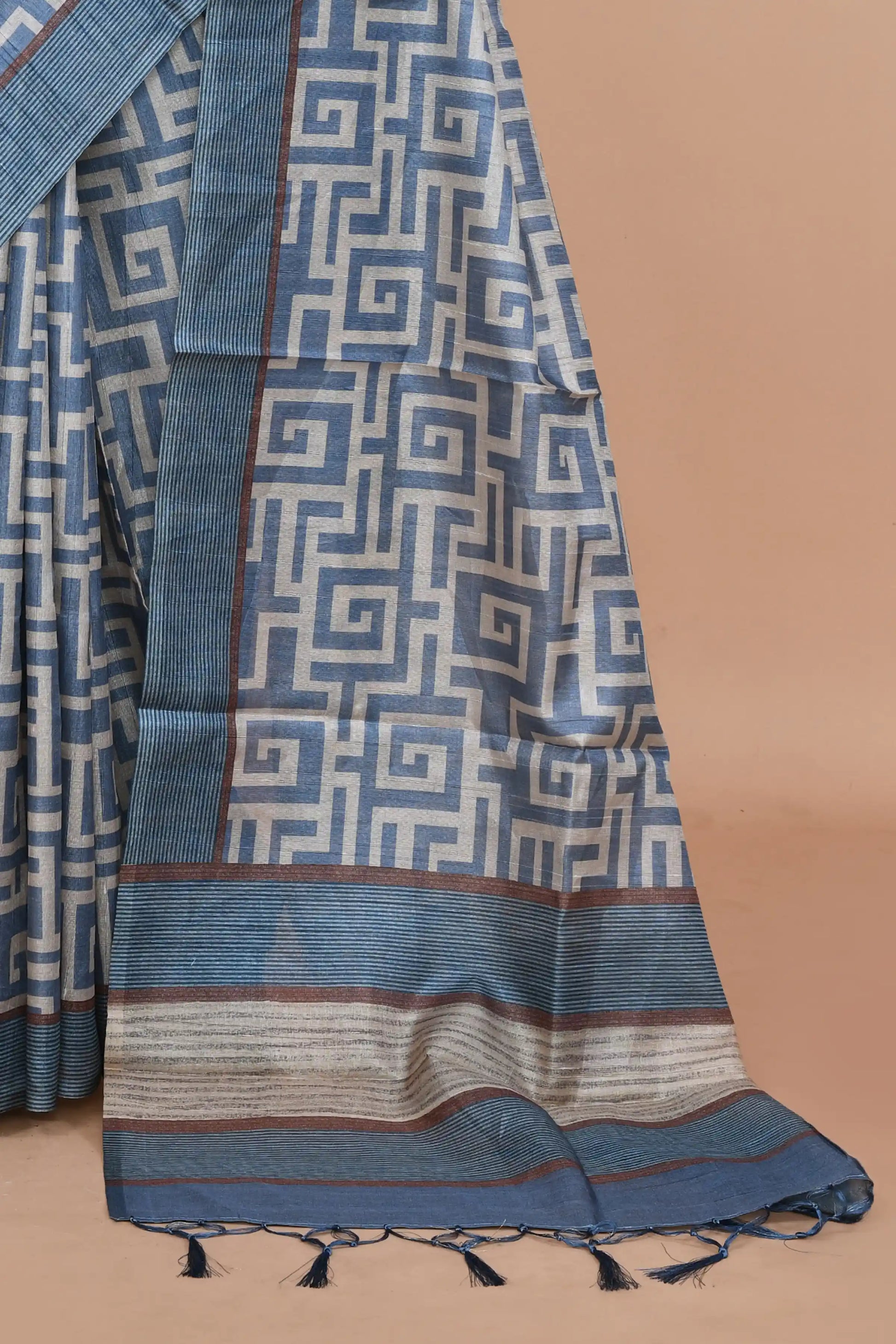 Neytra Steel Blue Saree featured