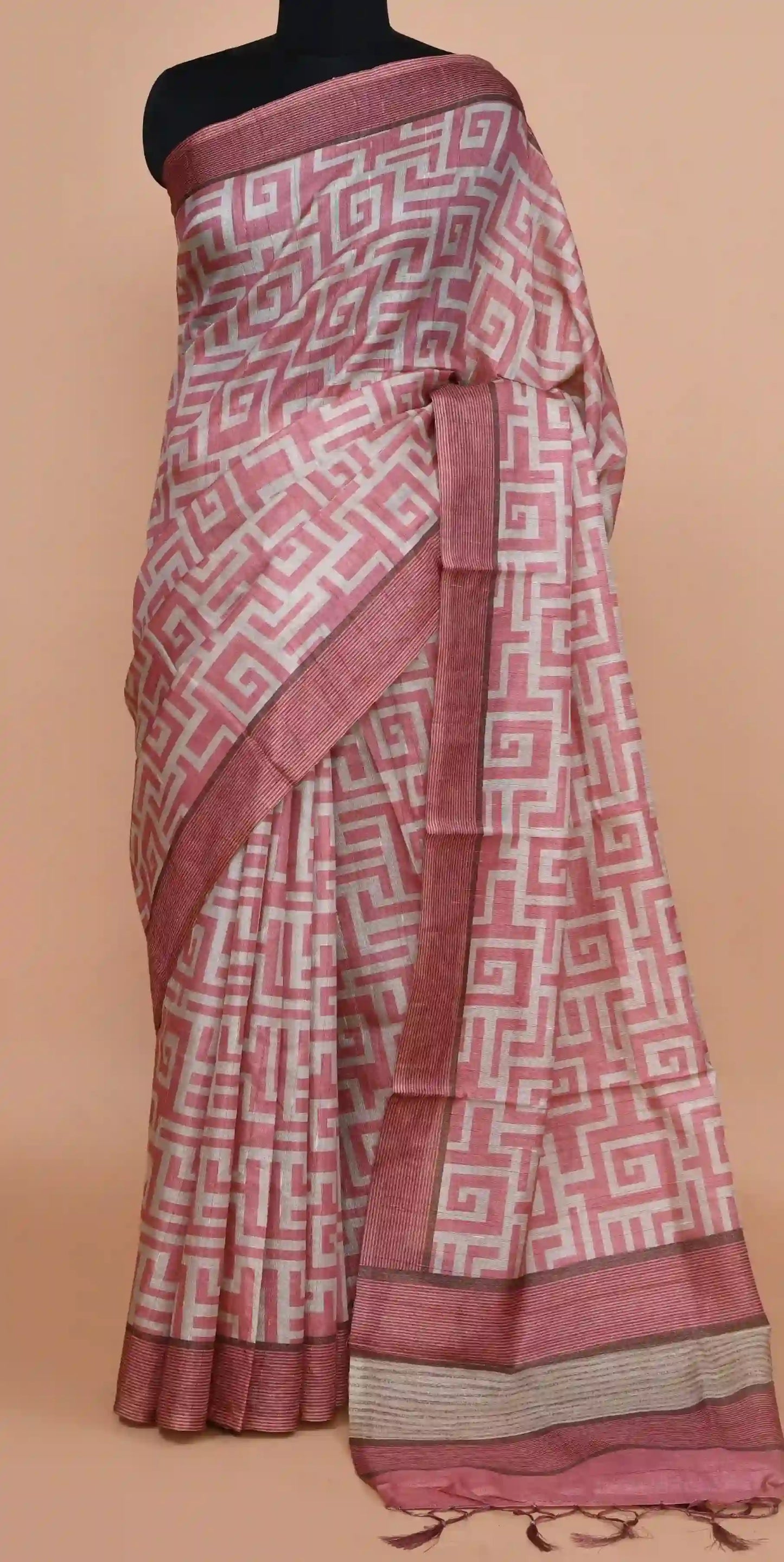 Neytra Dusty Coral Pink Saree featured