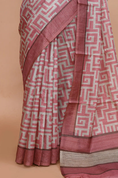 Neytra Dusty Coral Pink Saree featured